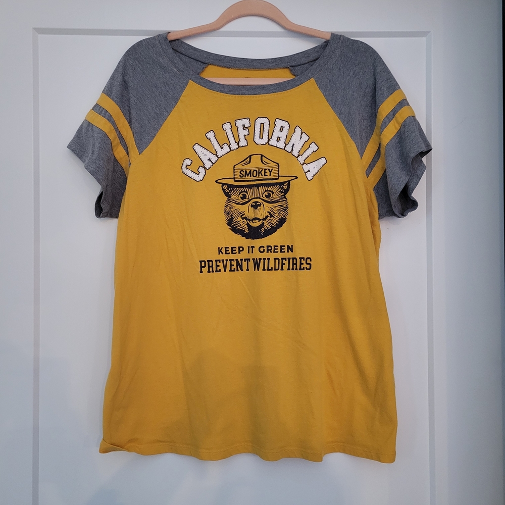 Torrid Yellow and Gray Smokey Bear Tee